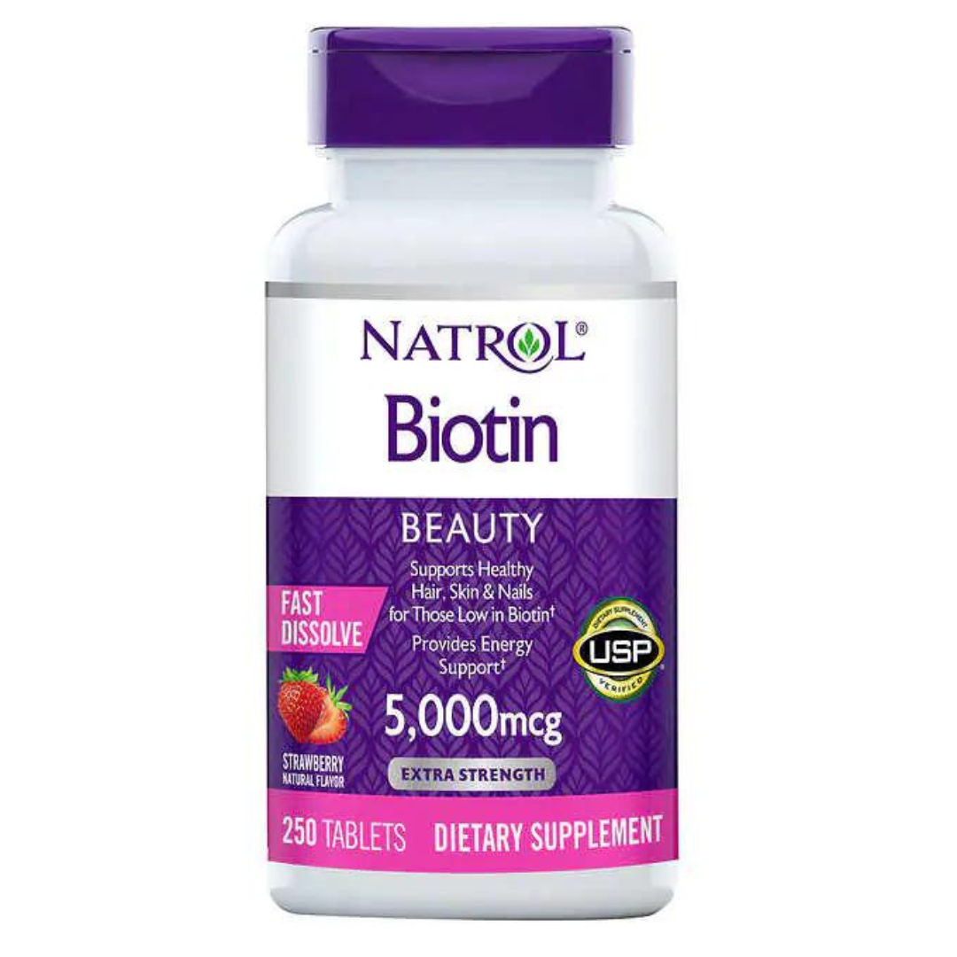 Natrol Biotina 5000 mcg., 250 Comprimidos de disolución rápida